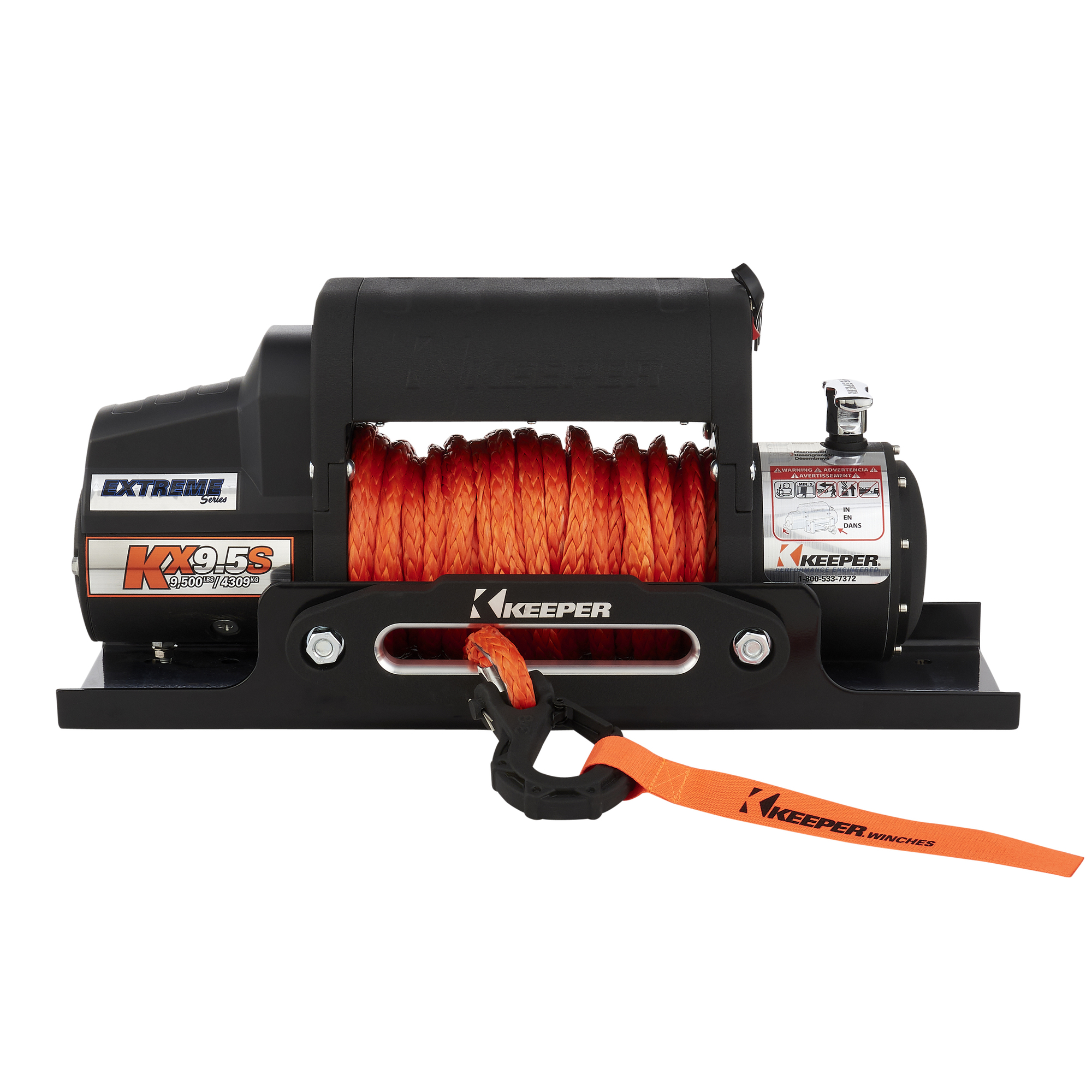 Keeper KX9, DC Powered Winch, Remote, Capacity 9500lb. Capacity, 12 Volts,, Model# KX95172B
